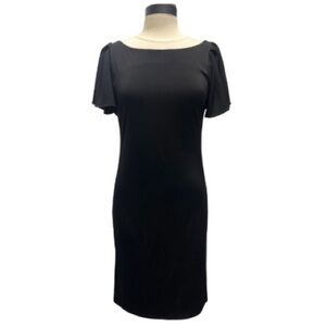 Glamour‎ Little Black Midi Dress Size 10 90s Versatile Minimalist Chic Mod Fem